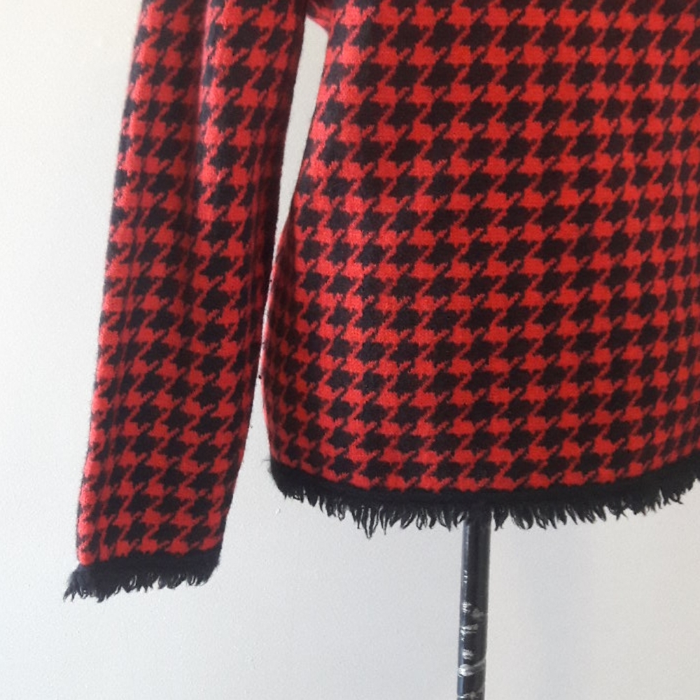Noviveavix/Red/Black/ Houndstooth/ Wool Blazer - Picture 7 of 8